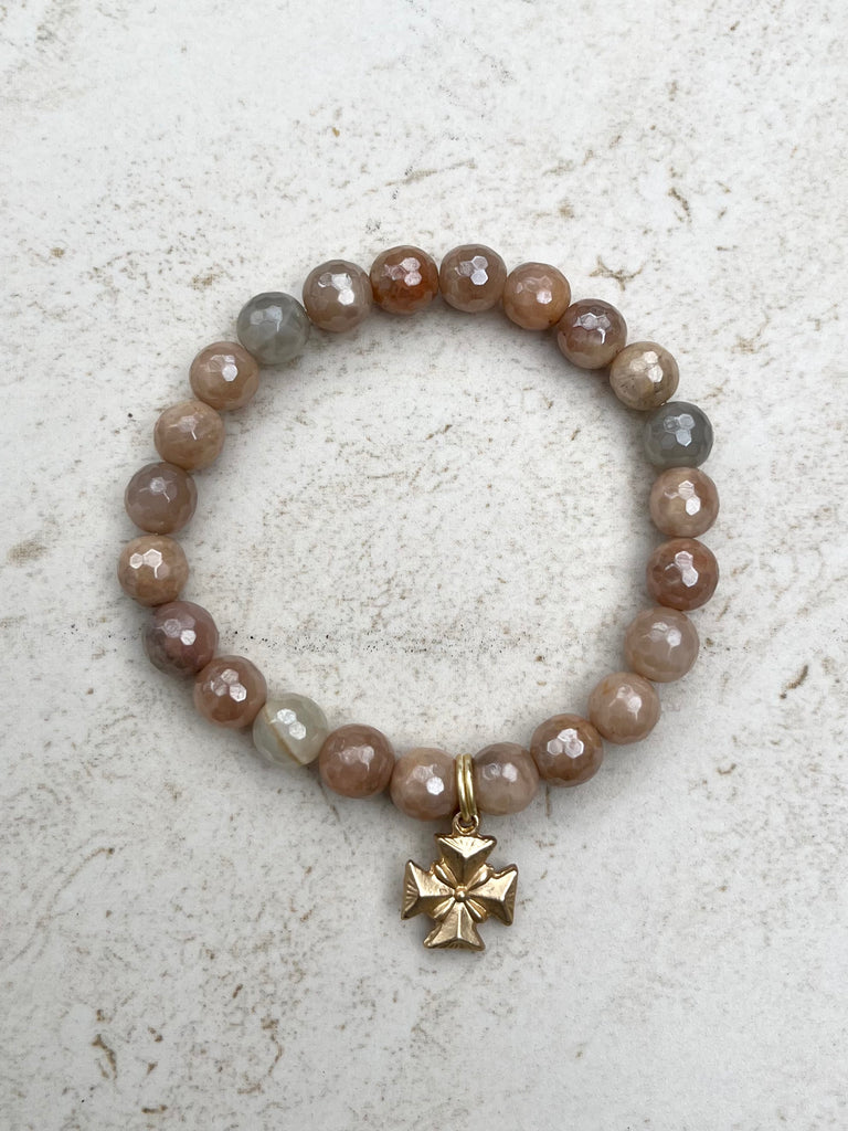 Pink Moonstone Cross