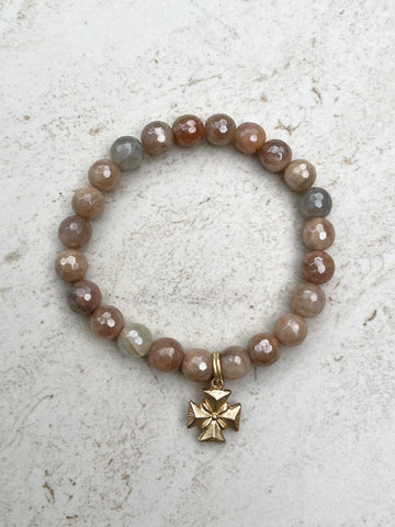 Pink Moonstone Cross